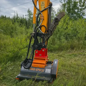 StanForge 32" Flail Mower Brush Cutter for Mini to Midsize Excavators and Backhoes TMG-EFM32
