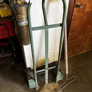 2 wheel handcart and rake