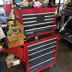 Craftsman stacking toolboxes, 5 drawer base & 10 drawer chest with tools & contents.