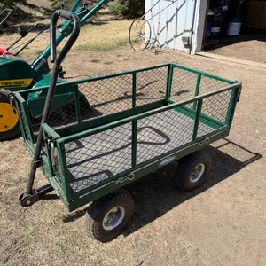 Metal Rubber Tire Garden Cart