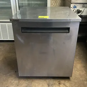 Delfield 406P-STAR2 portable undercounter refrigerator. Features stainless steel construction, a self-contained refrigeration system, and one internal