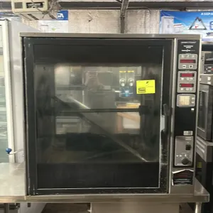 Henny Penny SCR-8 stainless steel rotisserie oven. Features Therma-Vec heat system, digital controls, glass door, and rotisserie carousel. Electrical: