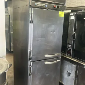 Beverage-Air HFP1-1HS-003 Horizon Series reach-in freezer. Features stainless steel construction, two split solid doors, three adjustable wire shelves