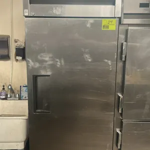 83”x34”x28” True model:TG1R-1S serial:7551478, Stainless steel portable multi tier refrigerator with wire shelving,(self contained),115v 1 phase