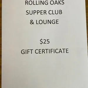 Rolling Oaks Supper Club & Lounge $25 Gift Certificate