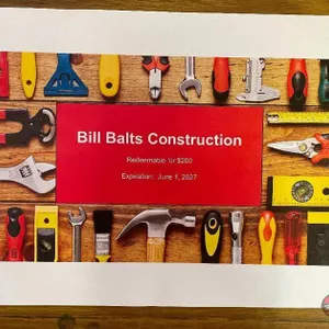 Bill Balts Construction $200 Gift Certificate