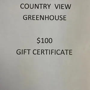 Country View Greenhouse $100 Gift Certificate
