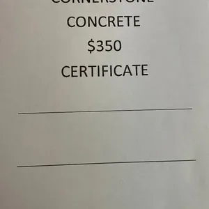Cornerstone Concrete $350 Gift Certificate