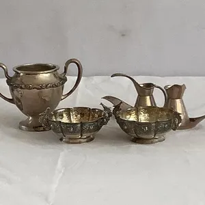 Mexico Silver Creamer & Sugar