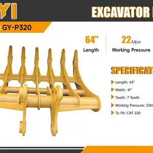 2026 GIYI GY-P320 Excavator Rake - Fits Cat 320 (Unused)