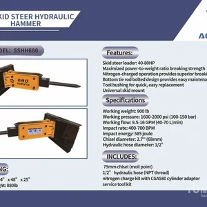2026 AGT SSHH680 Skid Steer Breaker (Unused)