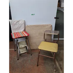 *Card Table and Telephone Stand and Step Stool, No Shipping