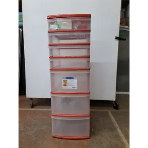 *7 Drawer Plastic Storage Cabinet, No Shipping