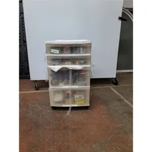 *Plastic Filing Cabinet Full of Sewing Supplie,s No Shipping