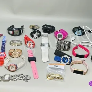 wicker basket full of fashion watches