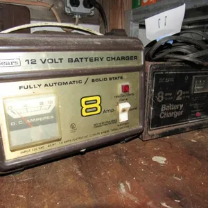 Battery chargers & bench grinder