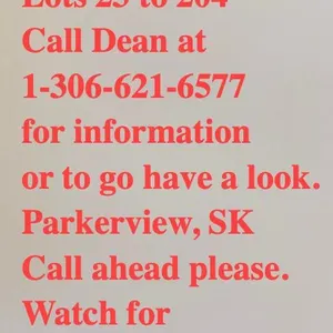 Lots 23 to 204, farm reduction at Parkerview SK