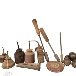 Vintage Oil Cans & Wood Handle Tools