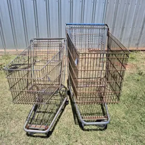 Two Metal Shopping Carts