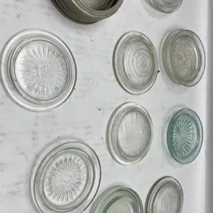 Vtg jar lid glass lot