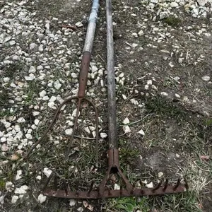 Antique Farm tools rake & hay fork