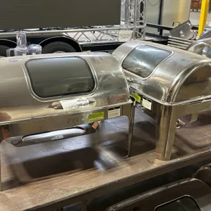 (2) PYY Roll Top Chafing Dishes with Inserts and Fuel Holders