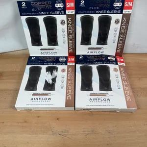 (4) Copper Fit Elite Air Knee Sleeve 2-pack Size S/M 12"-16" - New/Damaged Box/opened