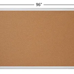 Office Depot Brand Cork Bulletin Board, 48" x 96", Aluminum Frame With Silver Finish - New/Missing Hardware/Cracked On The Back