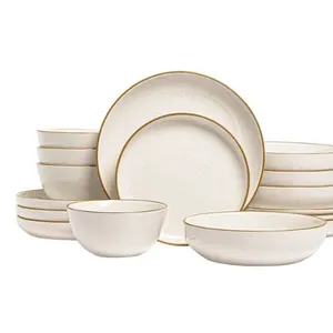 (2) Over&Back: Options 16-piece Dinnerware Set, "White"-Like New & Missing (4) Units