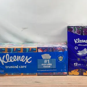 Kleenex: Ultra Soft Facial Tissue, 3-Ply, 85-count, 12-pack- New/ Damaged Box; Kleenex: Trusted Care Facial Tissue, 2-Ply, 230-count, 10-pack- New/ Da
