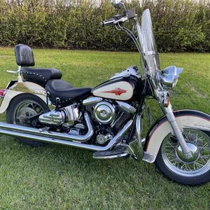 1990 Harley Davidson Heritage Softail Classic. Braided, stainless lines & cables. Vance & Hines exhaust, mustang seat, LED headlight & passing lamps h