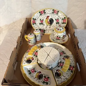 ROOSTERS AND ROSES DISHES