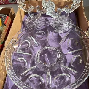 GLASS BOWL-GLASS CANDLEHOLDERS