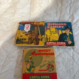 3 OLD MOVIE REELS
