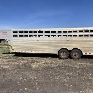 1997 4 STAR 24 Ft. t/a Aluminum Gooseneck Stock Trailer w/ (2) Dividers, 7' Wide