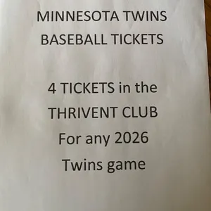 Minnesota Twins Baseball Tickets - 4 Tickets in the Thrivent Club - For any 2026 Twins Game