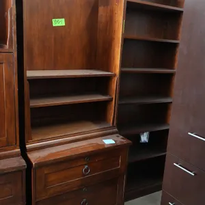 Bookcase and Cabinet with Hutch Top