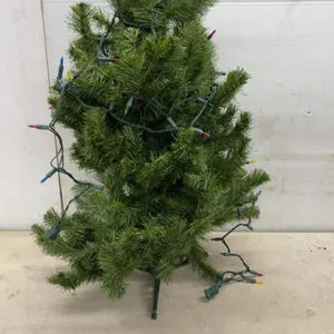 Small Artificial 36" Christmas Tree with Multi-Color Mini Lights and Stand