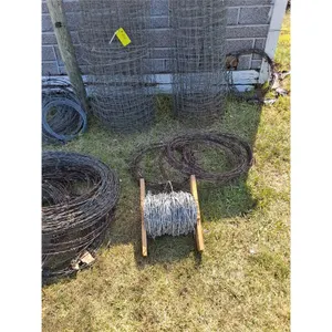 (2) Used Rolls Page Wire, (6) Used Piles Barbed Wire-As Is