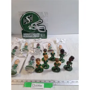 Saskatchewan Roughriders Metal Sign, Corby's Distilleries Ltd Bobble-head Players