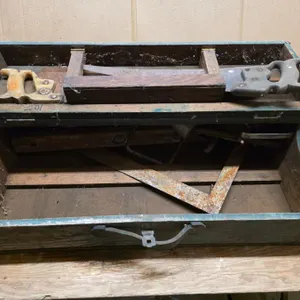 Antique carpenters tool box- with tools