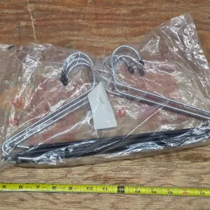 6 black coat hangers