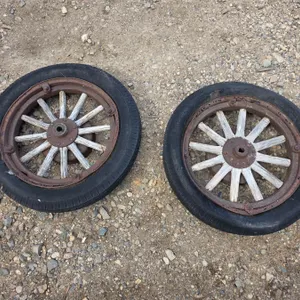 Pair of antique wheels