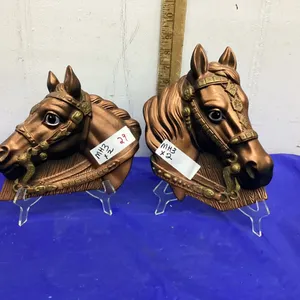 (2) PLASTER HORSE HEAD DECOR PIECES