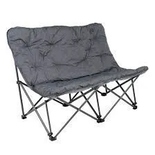 NEW KINGCAMP OVERSIZED PADDED DOUBLE CHAIR GREY