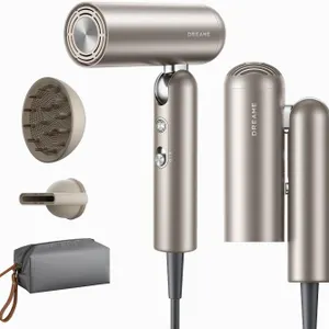 DREAME Pocket Pro Hair Dryer, Dual Voltage Travel Blow Dryer with Diffuser