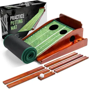 PALLADIUM GOLF PUTTING MAT FOR INDOORS - INDOOR/OUTDOOR PUTTING GREEN WITH BALL RETURN - SU
