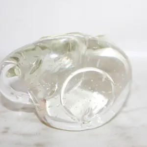 CLEAR GLASS ELEPHANT PAPERWEIGHT