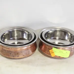 (4) BOWLS COPPER + STAINLESS STEEL
