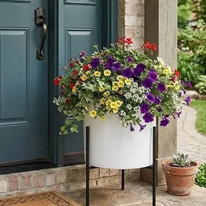 Rivet Mid-Century Ceramic Planter with Stand
